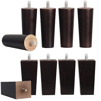 4x Wooden Furniture Tapered Replacement Legs Feet For Sofa Chair Bed Stool Chest • £14.92