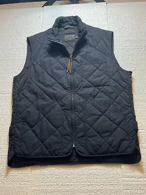 J Crew Sussex Thermore Insulated Navy Blue Quilted Vest Size Large Full Zip • $27.97