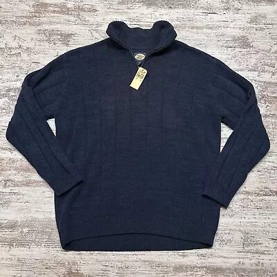 Vintage Tommy Bahama Sweater Mens Medium Blue 1/4 Zip Wool Silk Blend NEW • $34.99