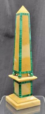 Antique Obelisk 'Giallo Antico' (Ancient Yellow) Marble With Malachite Firenze • $399.99