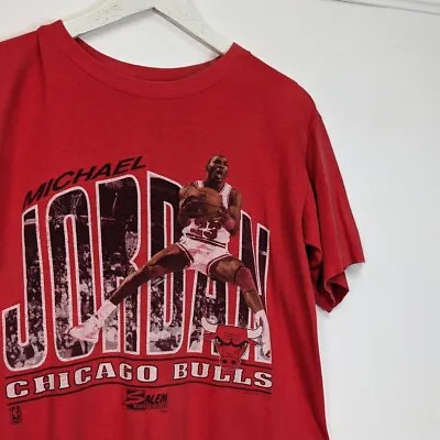 Vintage Michael Jordan T Shirt 1990 Salem Sportswear Chicago Bulls Single Stitch • £58.49