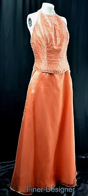 Mori Lee Quinceanera Prom Wedding Ball Evening Long Gown Dress Bead Halter 19 20 • $99.95