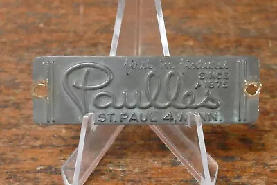 Vintage PAULLE’S First In Fixtures St Paul MN Brass ID Tag Emblem Advertising • $19.95