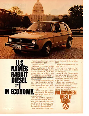 1978 Vw / Volkswagen Rabbit Diesel ~ Original Print Ad • $11.95