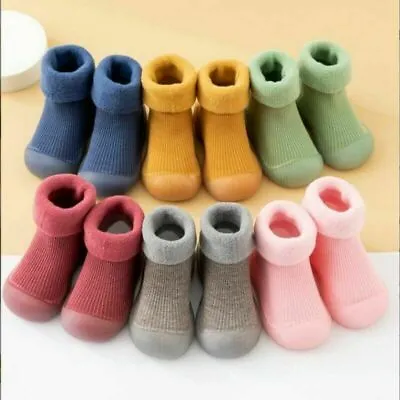 £7.95 • Buy Baby Toddler Anti-slip Slippers Winter Booties Girl Boys Kids Cotton Socks Shoes