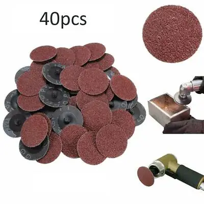 40pcs 1/2/3''40/80/120/240 Grit Type Sanding Discs Abrasive Roll Lock • $29.52