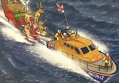 CHARITY SINGLE CHRISTMAS CARD~RNLI~SPECIAL DELIVERY~SEE DESCR~18x13CM • £2.20