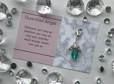 £3.10 • Buy Handmade Gift & Card Dark Green Crystal Angel Charm (May Birthstone) Get Well