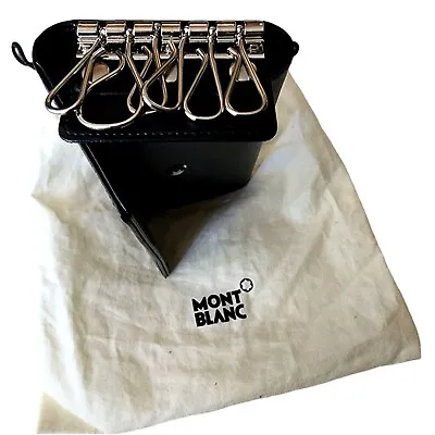 Mont Blanc Black Leather Key Case 5 Keys And 1 Car Key Ring W/ Dustbag Pre-Owned • $215