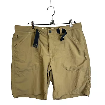 Mountain Hardwear Men's Khaki Belted Nylon Outdoor Shorts Size 34/44 INS: 9 • $12.99