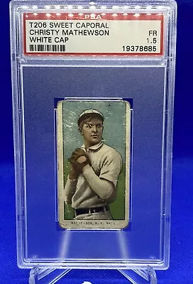 1909 T206 Sweet Caporal Christy Mathewson White Cap PSA 1.5 • $1035