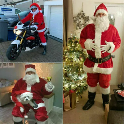 £22.99 • Buy Santa Claus Costume Father Outfit Christmas Suit Mens Adult Fancy Dress Up Xmas