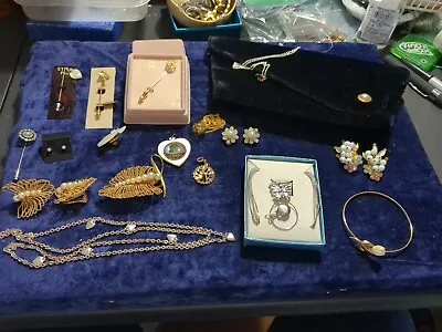 Vintage Designer Signed Jewelry Lot  Napier Avon Sarah Coventry And More • $49