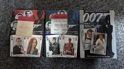 3 Packs Of James Bond 007 Playing Cards - 52 Original Pictures In Each All New  • £0.99