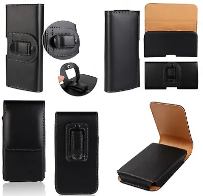 $14.77 • Buy For Oppo F5/F7/F9/F11/F11 Pro Black Tradesman Leather Belt Clip Carry Case Pouch