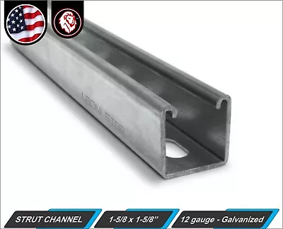 1-5/8  X 1-5/8  Strut Channel - Galvanized - Slotted - 12 Gauge - 2-ft Long • $15