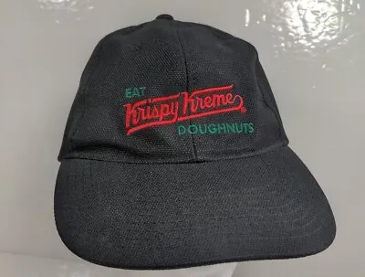 EAT KRISPY KREME DOUGHNUTS Black Baseball Cap Hat Adjustable One Size Oobe!! • $14.99