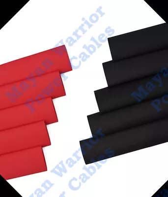 10 PCS 2/0 1/0 Gauge AWG Heat Shrink Tube 3/4 X 1.5 In. Red/Black MARINE QUALITY • $6.99