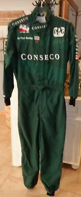 AJ Foyt Indianapolis Indy 500 USAC Sprint Car IRL Racing Suit Conseco Autograph • $300