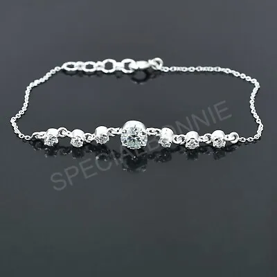 Certified 2 Ct Elegant Diamond Bracelet-925 Silver. Great Luster & Sparkle ! • $50
