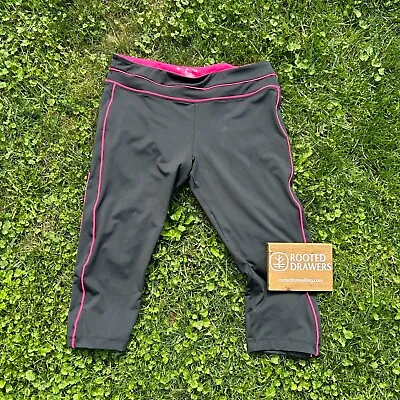 Marika Weekend Active Cropped Leggings Capris Athletic Yoga Pants Black Pink XL • $12.99