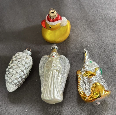 $15 • Buy Vtg  Christmas Ornaments Mercury Glass Lot Of 4