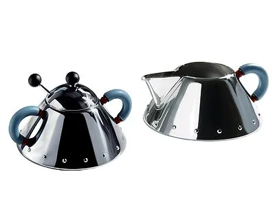 Alessi Michael Graves Series Stainless Steel Creamer & Sugar Bowl Set - Blue • $225