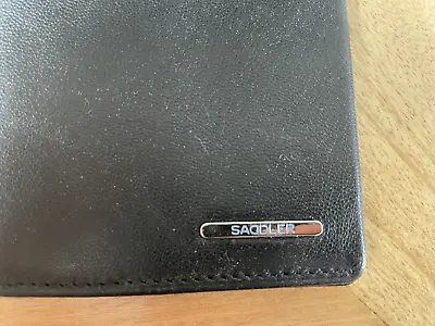 Mens 100% Leather Wallet By Saddler. Black. 10.5 Cm X 8.5cm.Excellent Condition. • £6
