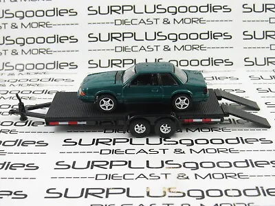 Greenlight LOOSE Track Day: Emerald 1992 FORD MUSTANG LX 5.0 Coupe W/Car Trailer • $19.95