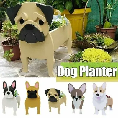 Planter Animal Shaped Dog Shape Planter PVC Garden Decoration Dog Flower Pot • £15.41