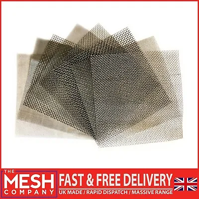 STAINLESS STEEL WOVEN WIRE FILTER MESH HEAVY FINE & COARSE 150 & 300mm Square • £8.99