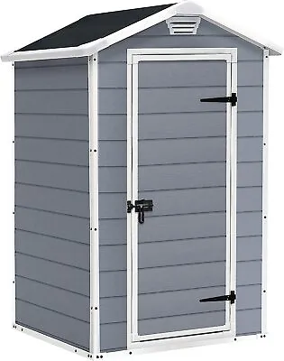 £245.99 • Buy Keter Manor Outdoor Garden Storage Shed, Grey, 4 X 3 Ft Fast Delivery