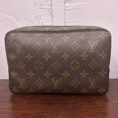 £55.92 • Buy Authentic Louis Vuitton LV Monogram Toiletry Cosmetic Clutch Pouch Bag NEEDS FIX