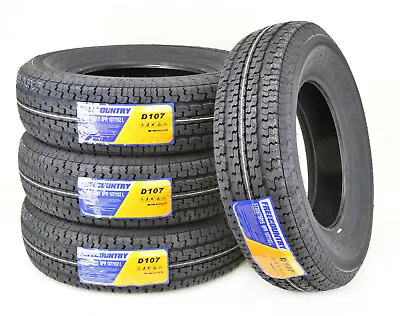 4PC Trailer Tires ST205/75R15 FREE COUNTRY 8 Ply Load Range D 107M W/Scuff Guard • $274.02