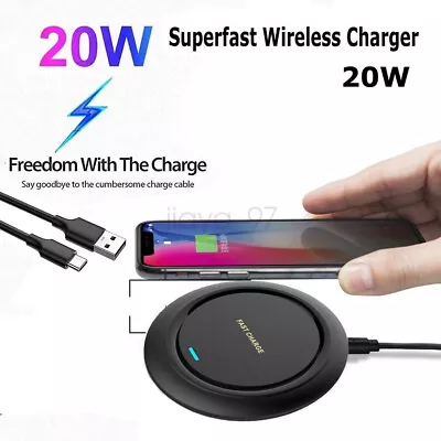 20W Fast Wireless Charger For Apple IPhone 15 14 13 12 11 & For Samsung Galaxy S • £5.89