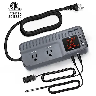 $11.99 • Buy Inkbird 608T Digital Temperature Humidity Controller Greenhouse Grow Tent 110V