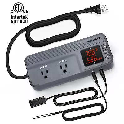 $48.99 • Buy Inkbird Temperature Humidity Controller Heating Smart Thermostat Hydroponics 15A