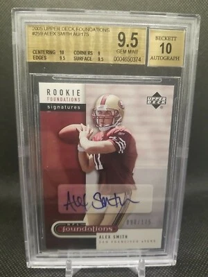 $119 • Buy Alex Smith RC Auto BGS 9.5/10! 2005 Upper Deck Rookie Foundations #259