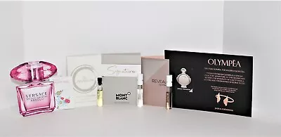 4 Perfume Samples 2 Sample Cards:  Versace Montblanc Calvin Klein & More • $14.97