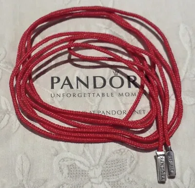 $45 • Buy PANDORA Genuine Red Fabric String Cord Lariat Bracelet Necklace: #390961CRD-100
