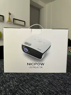 Nicpow RD850 White Black Portable 50 Watts 1080p Mini LED Projector + Screen-NEW • $34