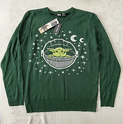 Star Wars Baby Yoda Green Long Sleeve Sweater Men 2XL Chest 48 Length 29 NWT • $17.99