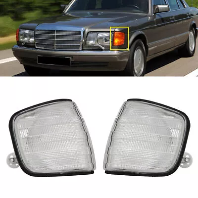For Benz W126 260SE 280SE 300SE 380SE 420SE Pair Clear Front Corner Lights • $57.59
