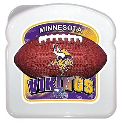 NFL Minnesota Vikings Reusable Plastic Sandwich Box Lunch 5  Holographic Snack • $2