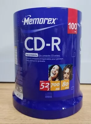 Memorex CD-R 52x 700MB 80-Minute 100 Pack Sealed  BRAND NEW IN PACKAGE 100 PACK! • $15