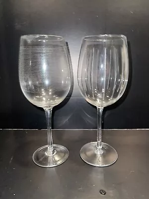 2 Mikasa CHEERS Too 16 Oz White WINE Glasses 8 5/8 Horizontal/ Vertical Mint! • $19.99