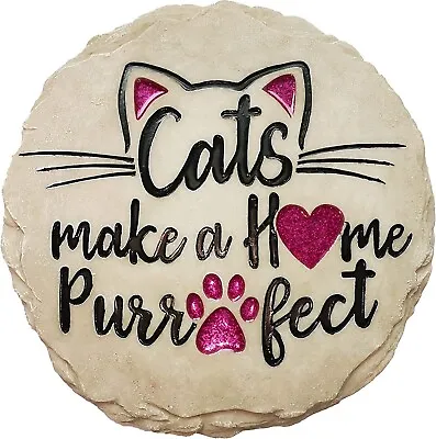 New Spoontiques Stepping Stone Wall Decor  9.5  Resin CAT PURRFECT #1 IMPERFECT • $20