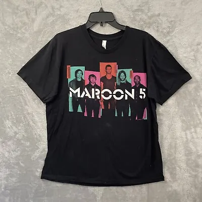 American Apparel T-Shirt Large Maroon 5 American Tour 2013 Black Short Sleeve • $1.99