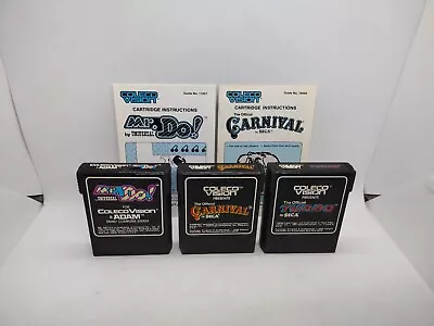 Coleco Vision Game Lot Mr.Do Carnival Turbo 3 Games 2 Manuals • $25