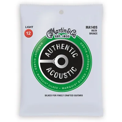 3 Sets Martin MA140S Acoustic Guitar Strings Marquis Silked Light Gauge 12-52 • $22.47